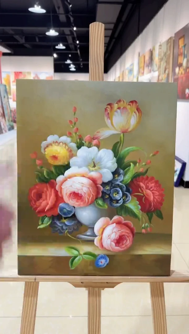 精品油画作品《花卉》40*50内框发