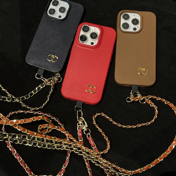 适用苹果华为荣耀oppo/vivo小米手机壳轻奢小香软壳防摔斜挎链女