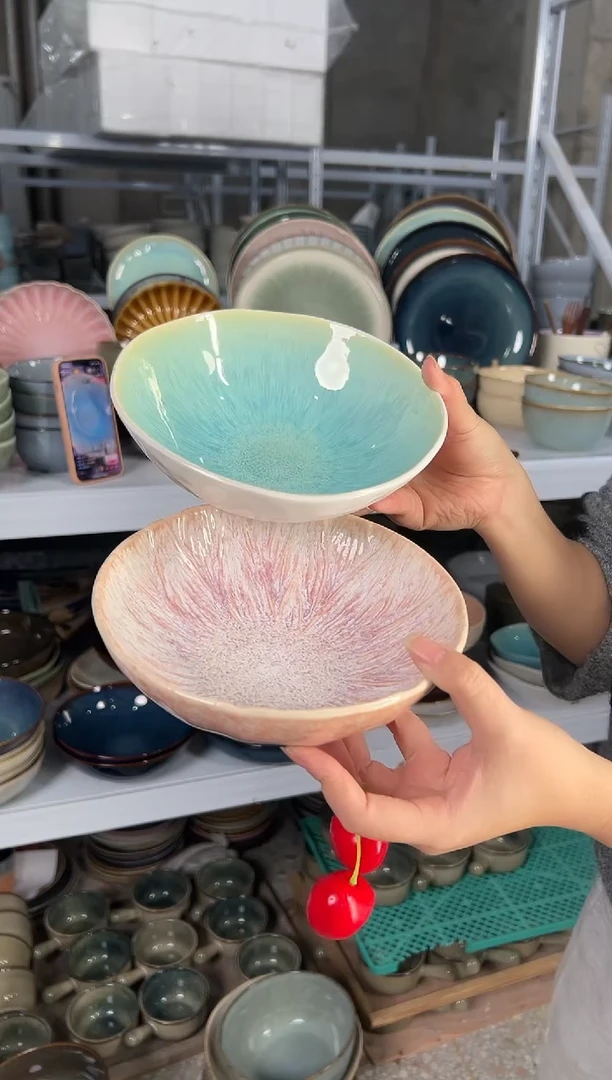 陶瓷外贸尾货瑕疵满20包邮X2菜碗组合