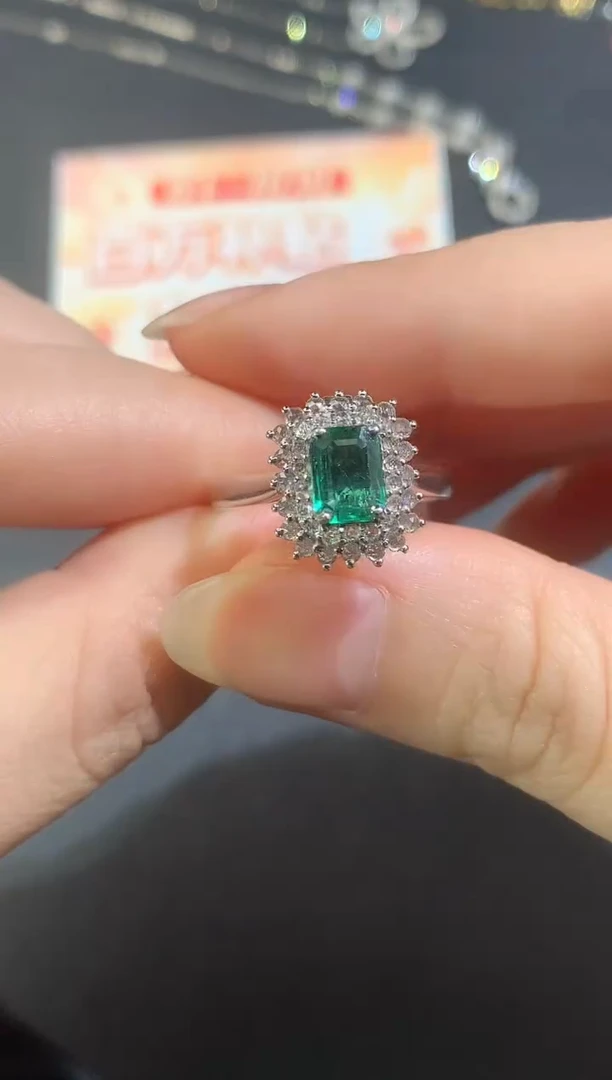 18K金镶嵌戒指祖母绿A236|5980