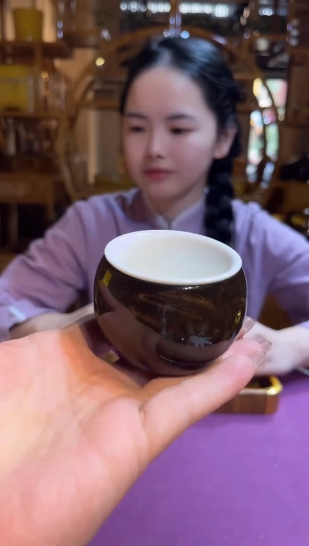 阴沉木木头款满水波茶杯