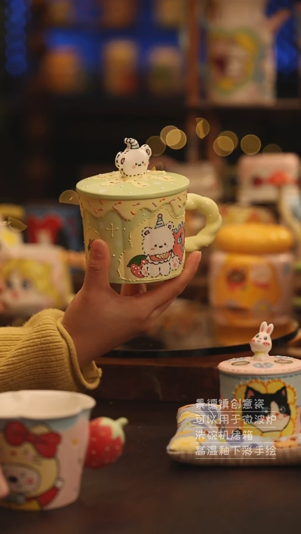陶瓷景德镇可爱陶瓷釉下彩绘设计师款