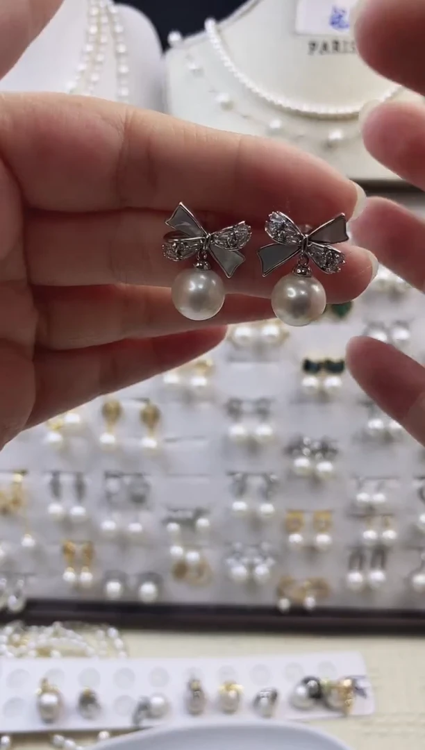 合金耳饰淡水珍珠18圆珠微瑕