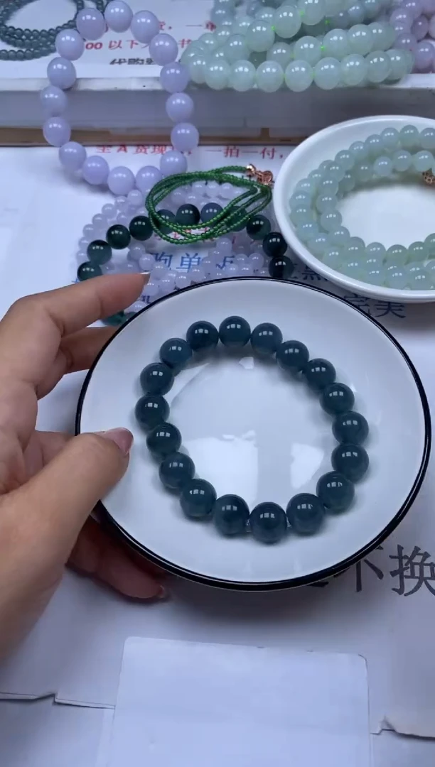 翡翠未镶嵌颈饰胡****1雪欣散珠定制diy