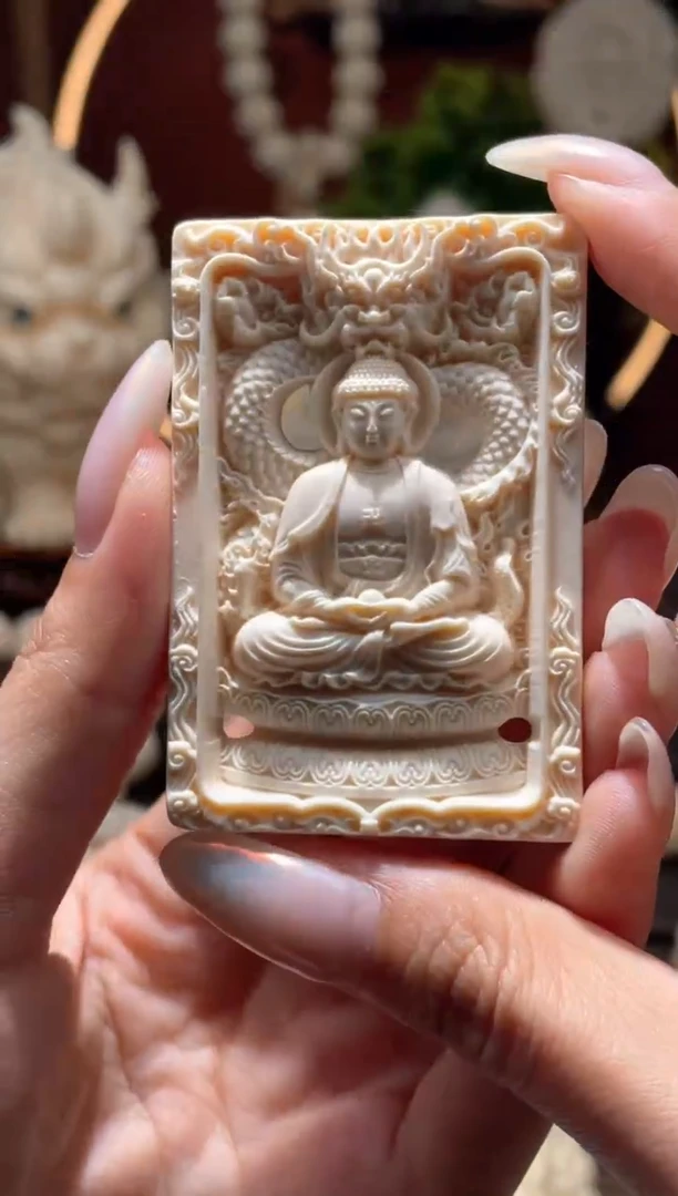 菩提根/象牙果吊坠祥龙大日