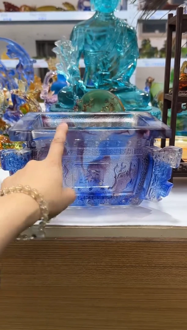 琉璃手工艺品大蓝鼎