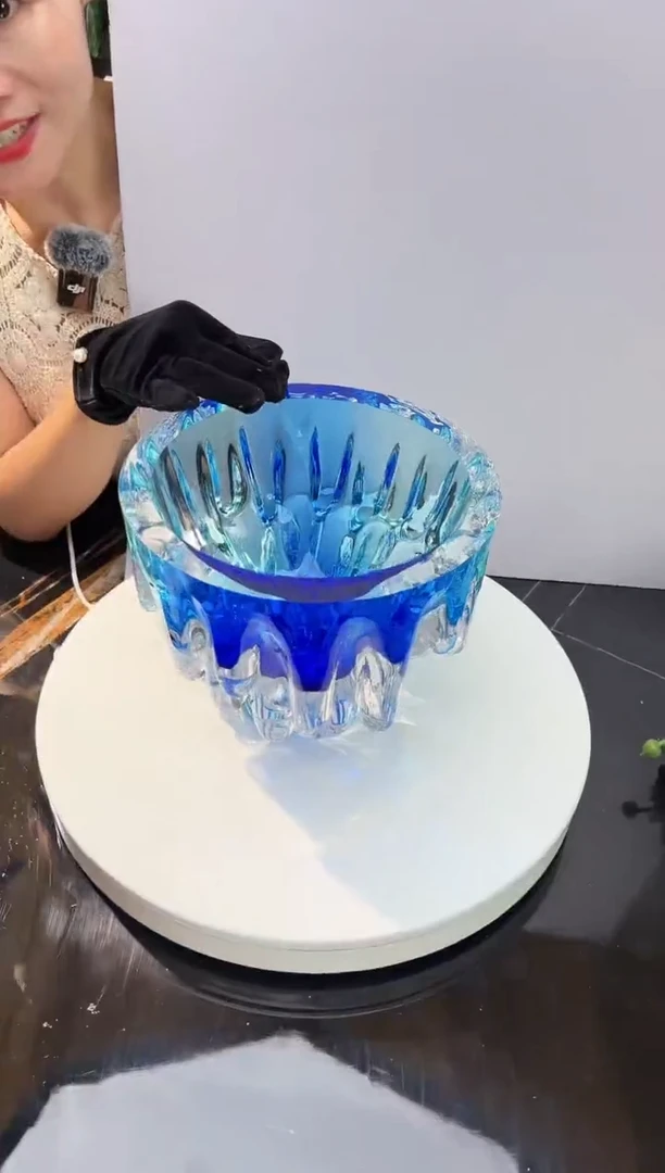 琉璃手工艺品AJ1011029冰川琉璃果碗