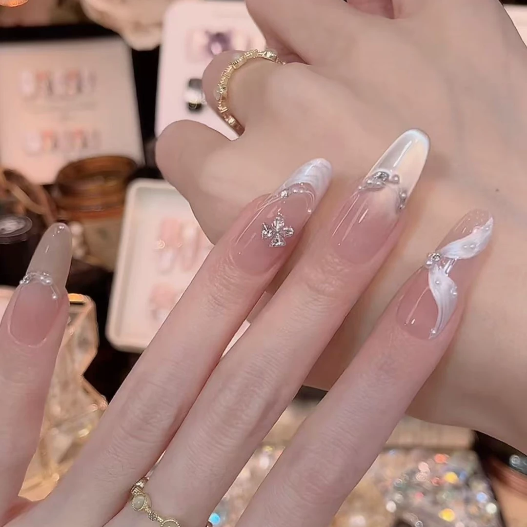 飘带仙女- painted clear bow 纯手工穿戴甲 10片装