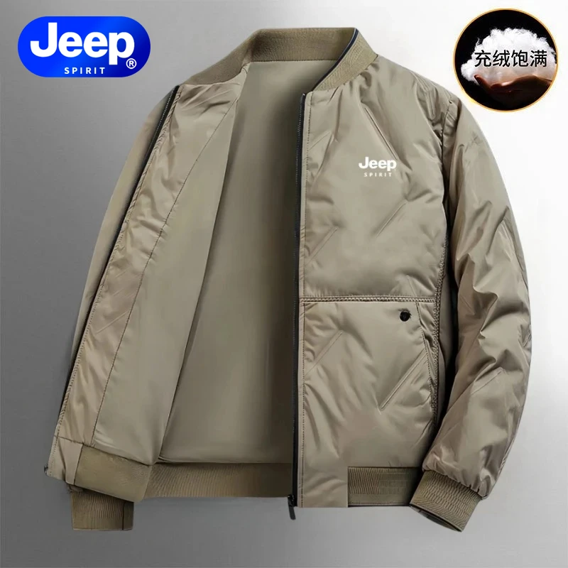 Jeep spirit吉普秋冬季防寒保暖短外套加厚男棉服宽松防风面包服