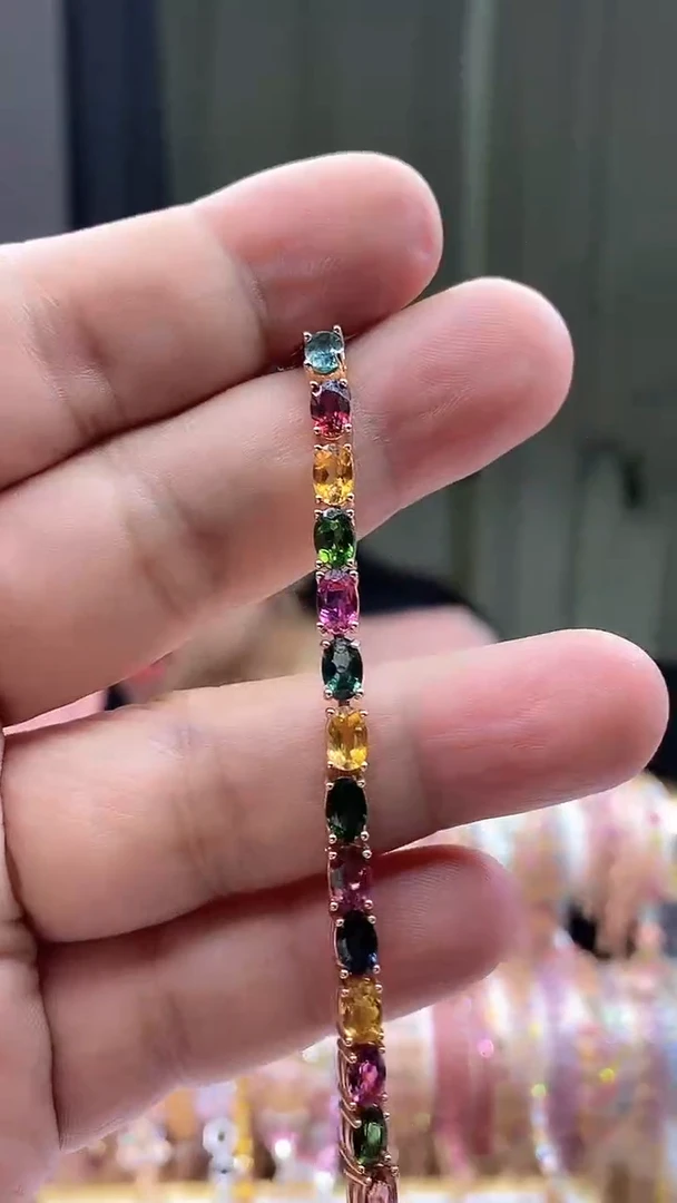 【闪购商品】碧玺手链银S925镶嵌3354354354354354