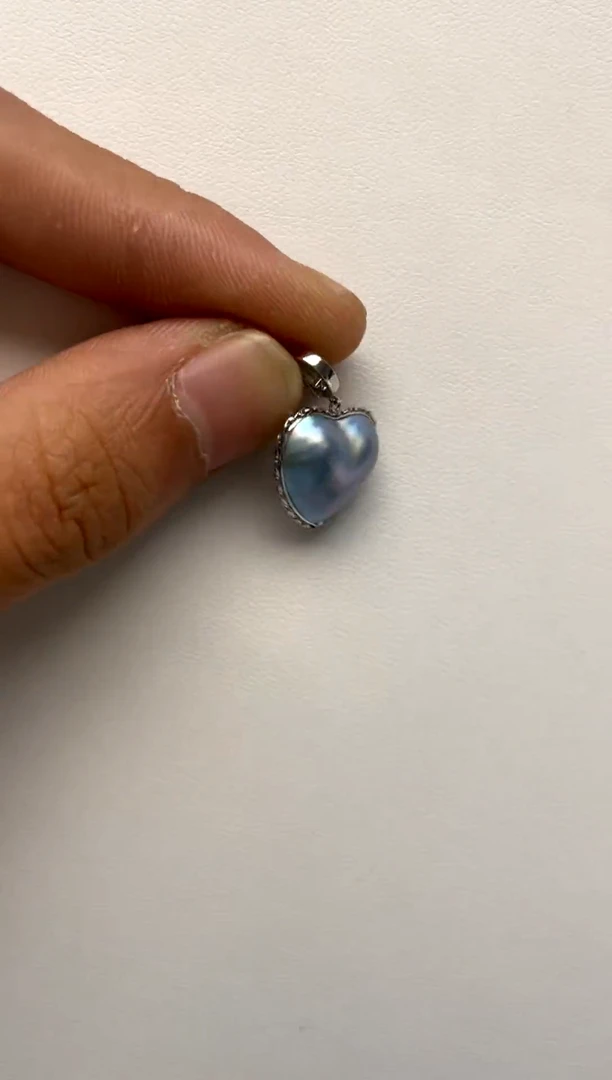 18K金镶嵌颈饰拼合珍珠（马贝珠）15-16