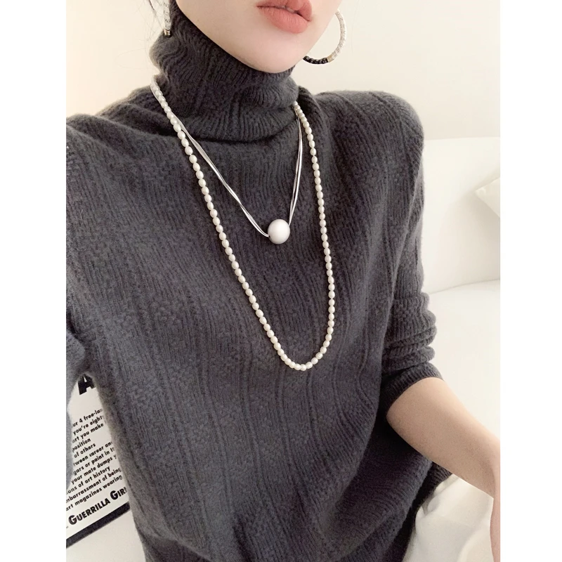 ZHANGLIXI女士秋冬气质百搭保暖艺术新款纯羊毛衫YM-QHMDS-810