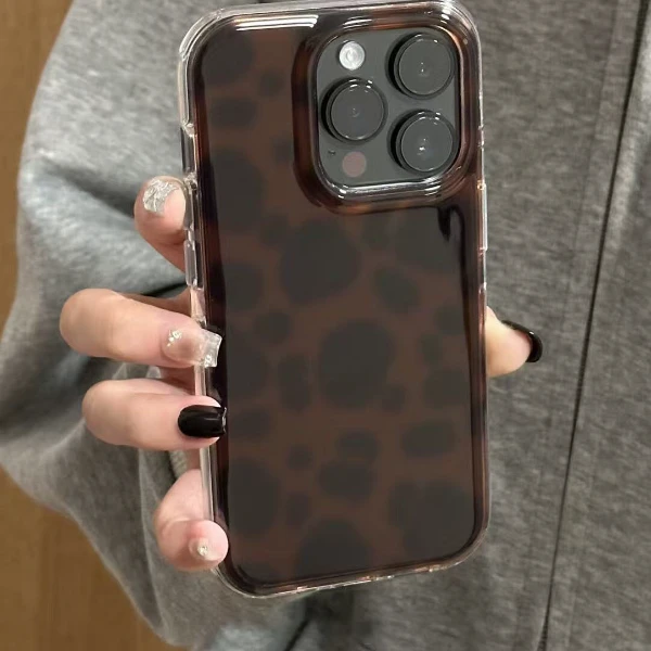 诚星泽棕底晕染豹纹适用苹果16promax手机壳华为vivo小米荣耀一加