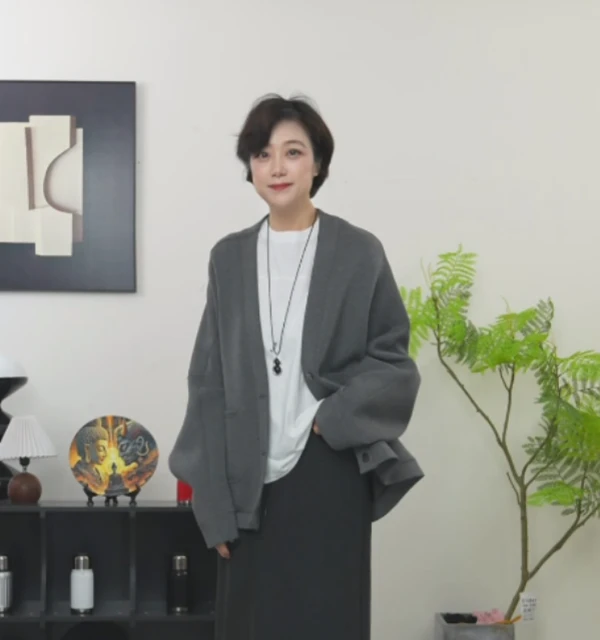【U.M】独立内核廓形V领蝉翼宽松外套舒适显瘦