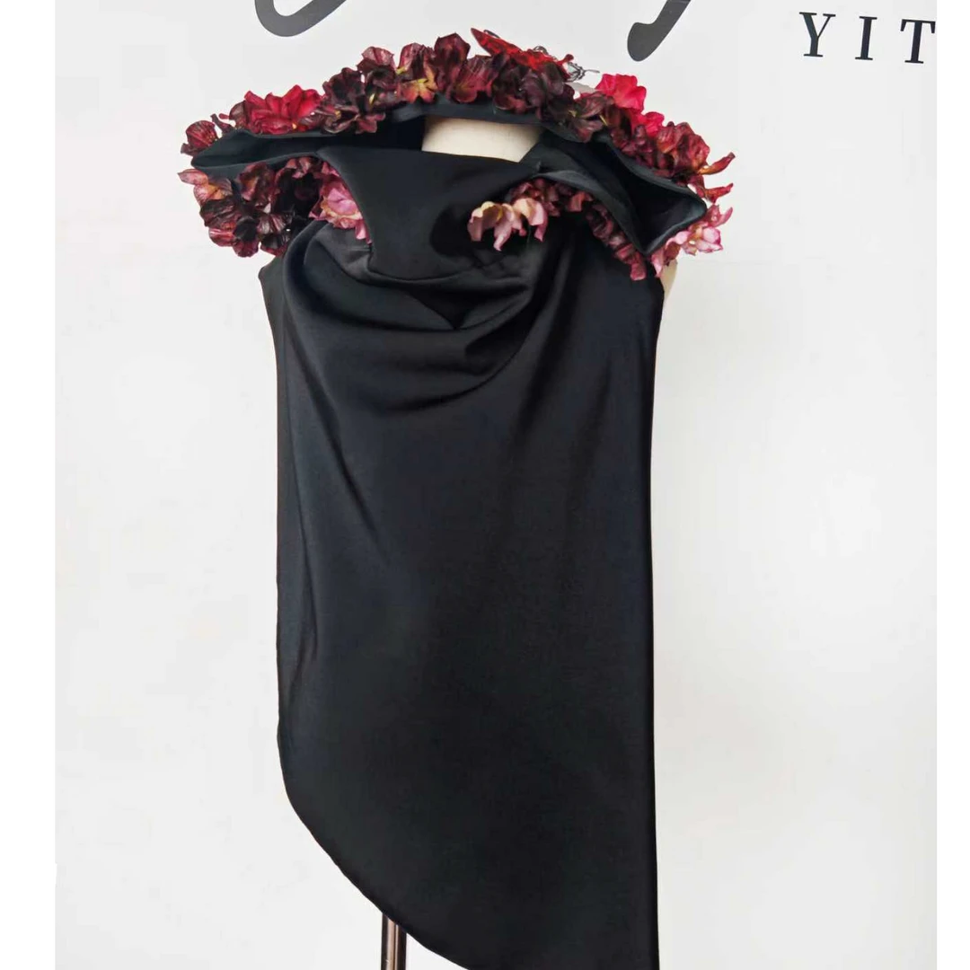 现货 花朵兜帽披肩 设计感 走秀儿童礼服艺桐轩儿童潮服