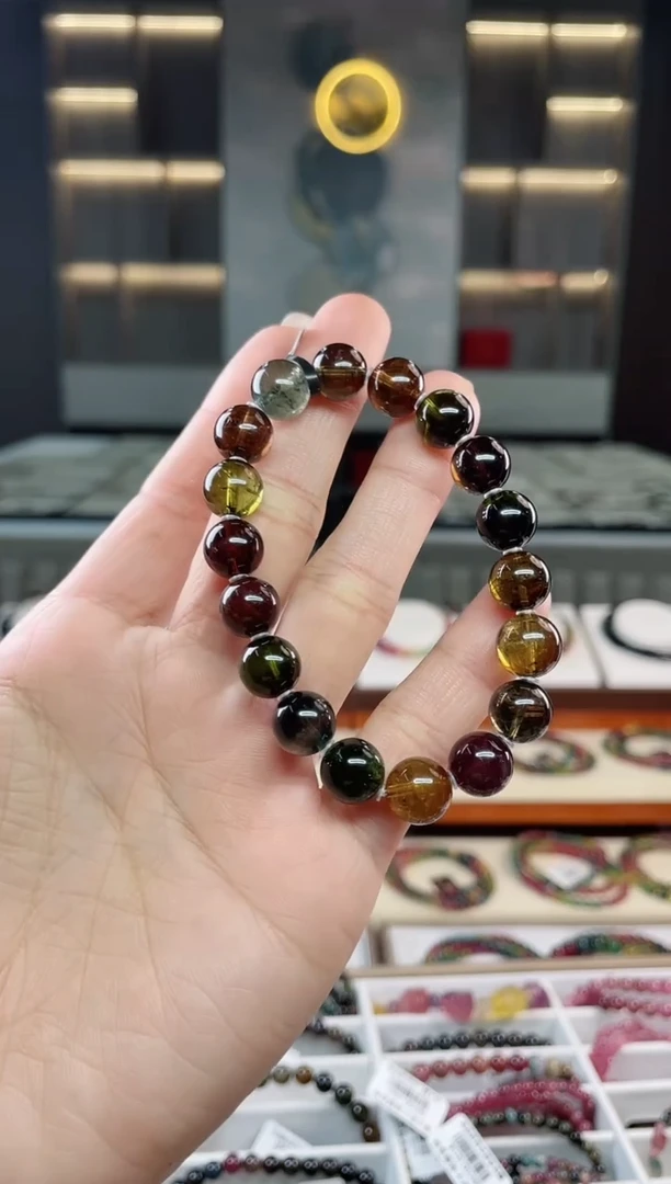 未镶嵌老矿碧玺单圈手串10mm+碧玺多样性发一条T