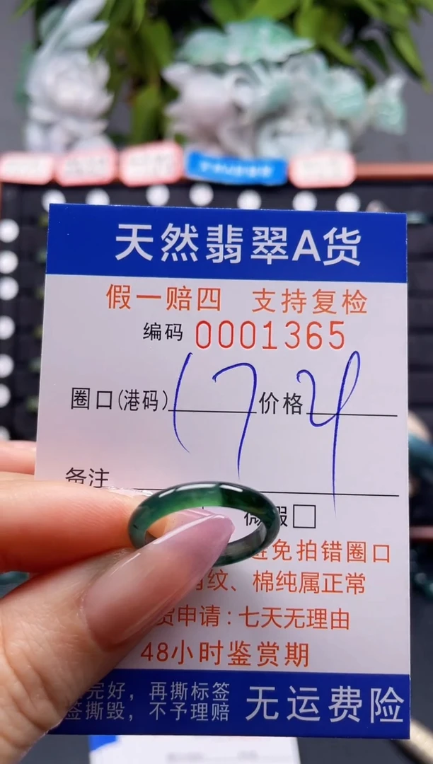 未镶嵌戒指翡翠17*1365
