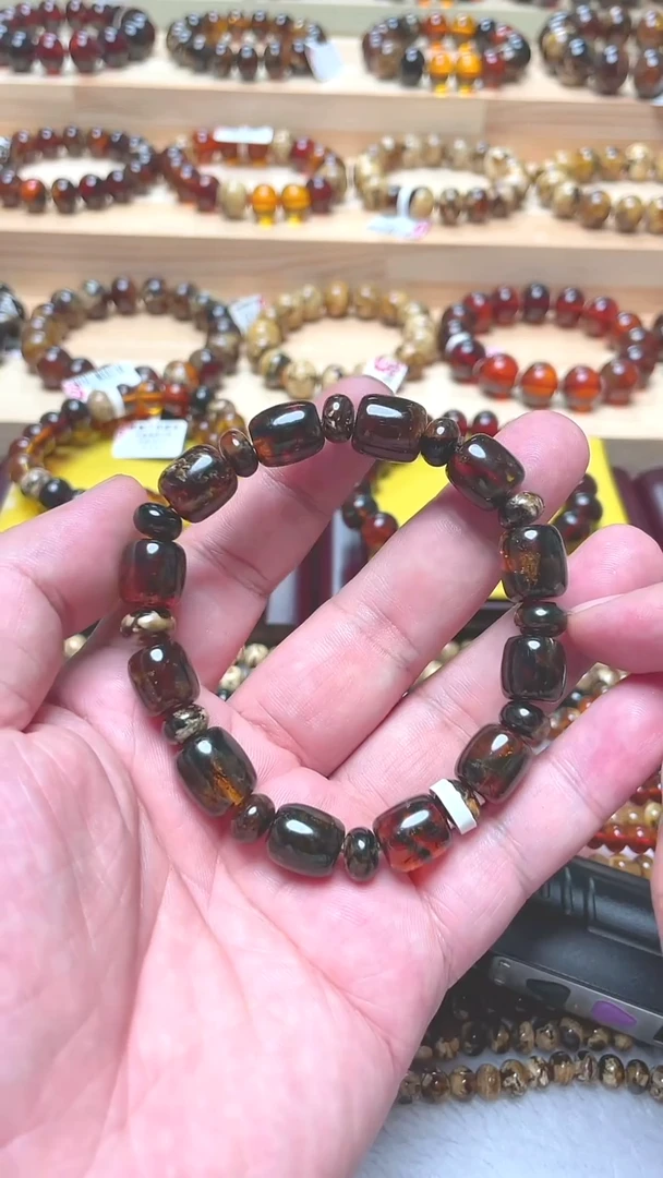 未镶嵌琥珀手链抚顺琥珀 长筒子