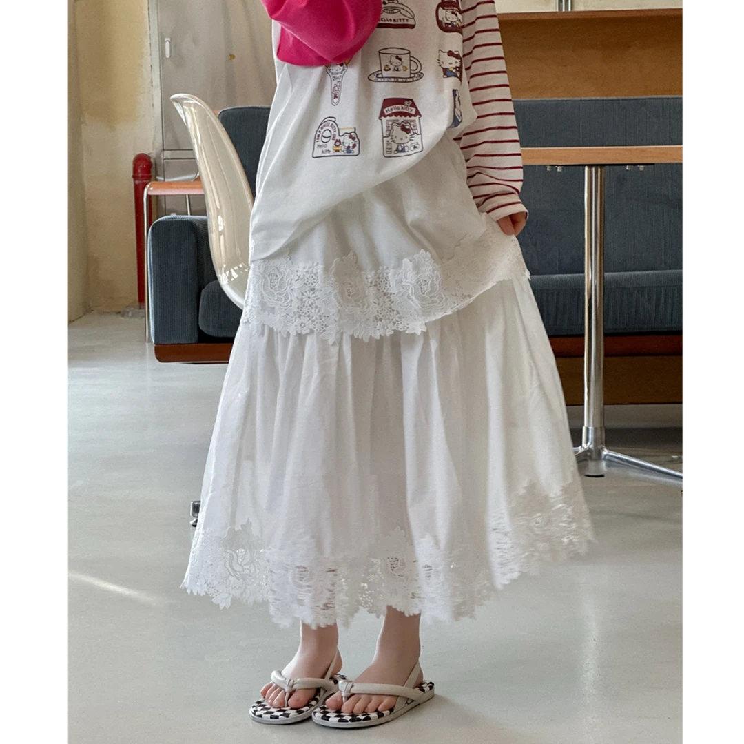 【haobaby】镂空雕花蕾丝花边半裙S236