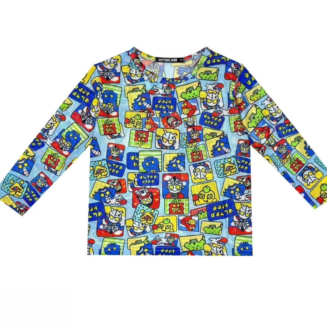 4028儿童亲子亲肤夏季网纱潮牌打底长袖网纱衣