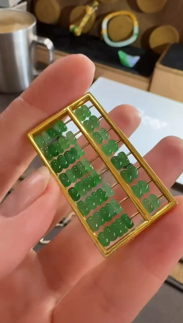 吊坠(不含链)18K金镶嵌翡翠吊坠