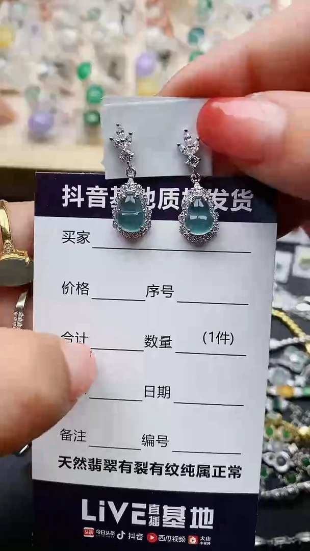 【闪购商品】翡翠耳饰银S925镶嵌..........