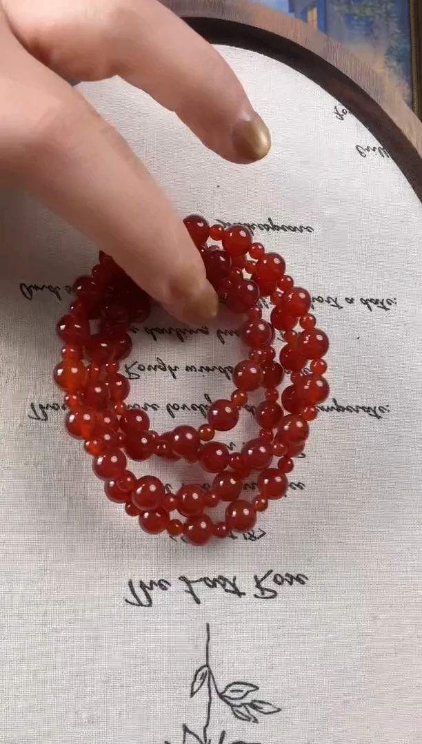 未镶嵌手链玛瑙/玉髓天然红玛瑙手链