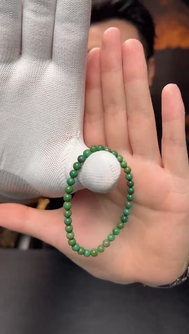 未镶嵌绿松石手串绿松石卡4mm+