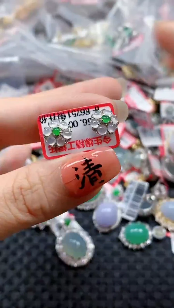 银S925镶嵌戒指翡翠天然A货缅甸翡翠