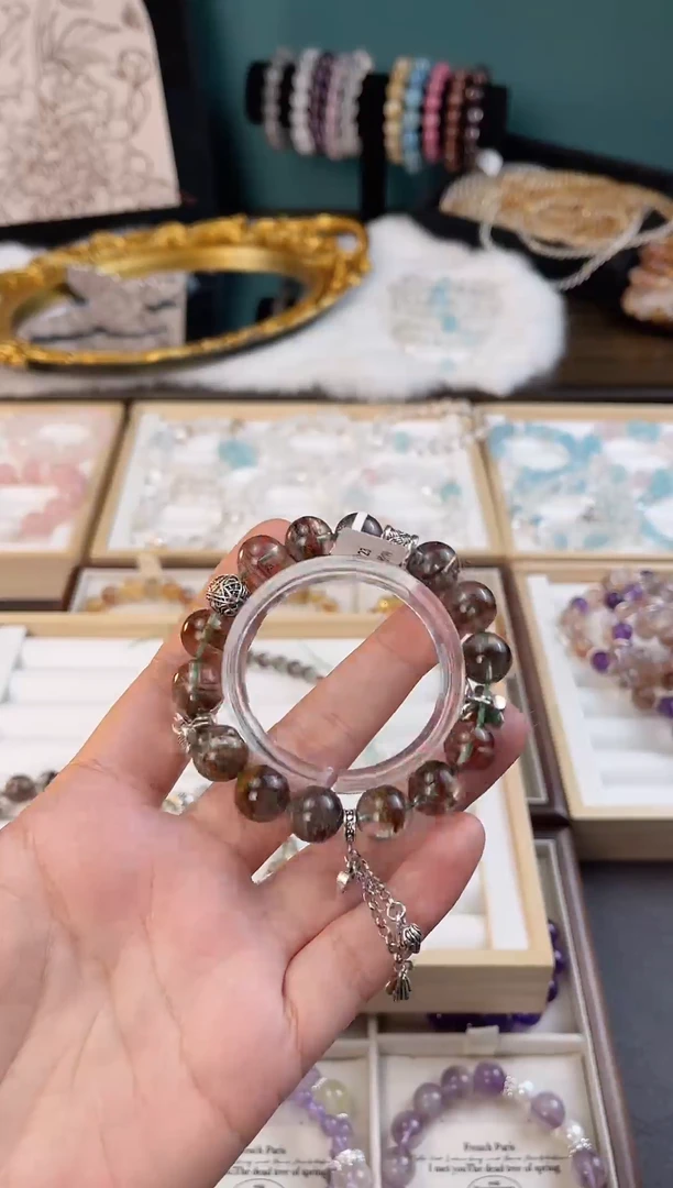 【闪购商品】水晶手串合金天然水晶千层绿幽灵