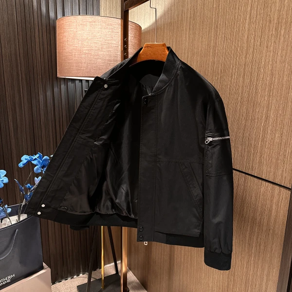 【简约工装风】2025春装新款男士高档棒球领短款休闲夹克外套男装