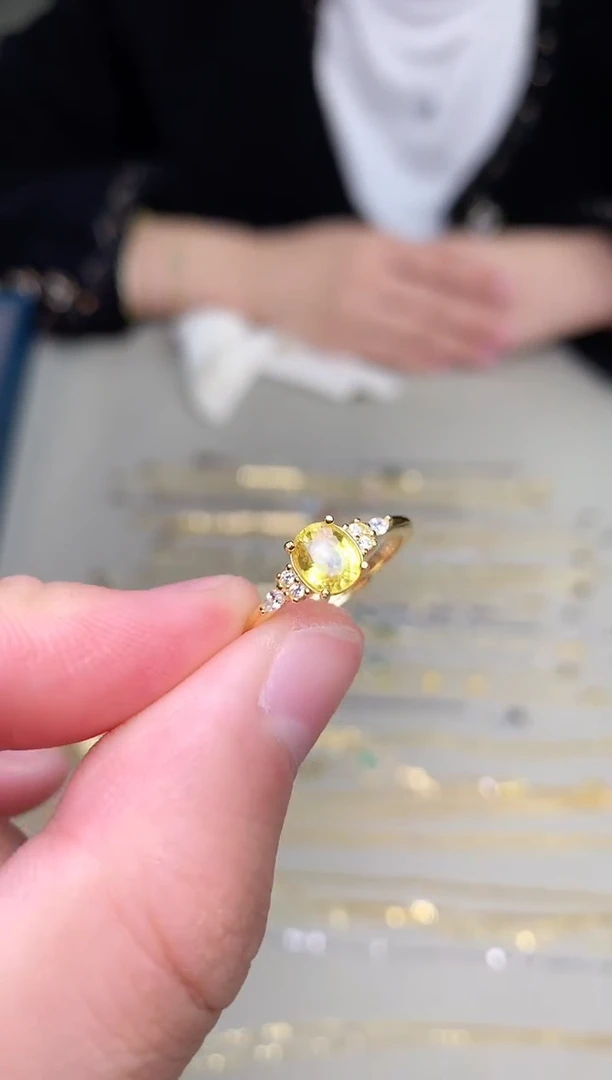 戒指蓝宝石银S925镶嵌戒指