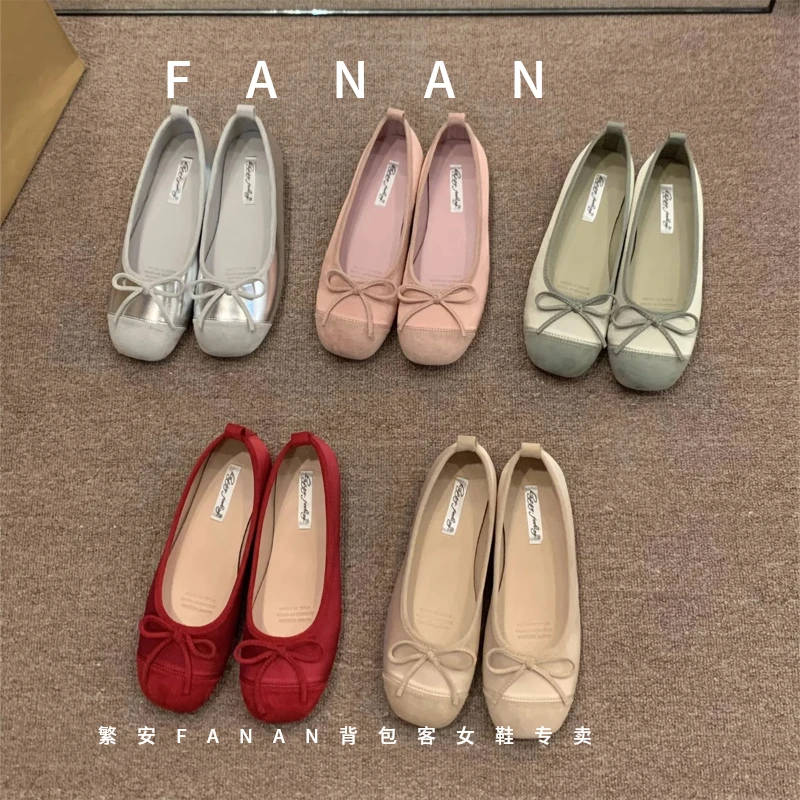 平底温柔晚晚鞋法式小红色单鞋女鞋子2025春秋季软底银色芭蕾舞鞋