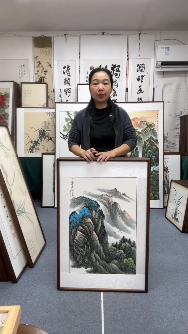 国画尺寸63*93实木画框京东包邮手绘