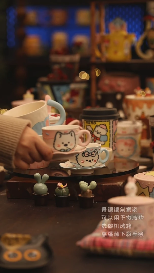 陶瓷景德镇可爱陶瓷釉下彩绘设计师款