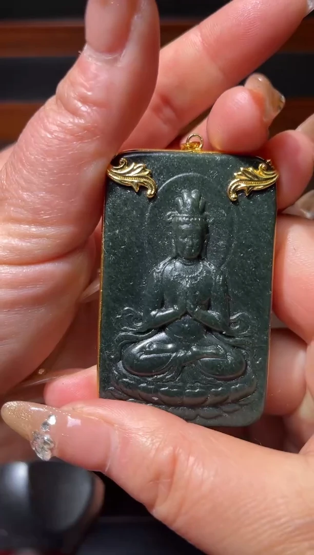 【闪购商品】和田玉挂件银S925镶嵌新疆和田玉