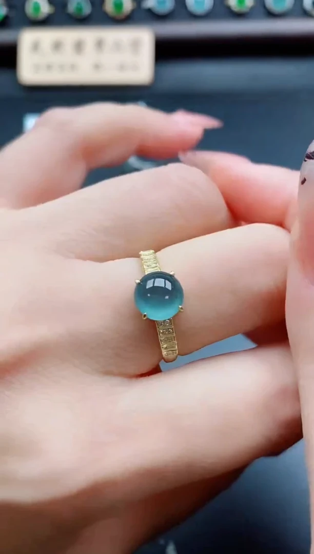 银S925镶嵌戒指翡翠1