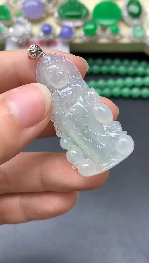 颈饰18K金镶嵌翡翠201-中国好珍宝