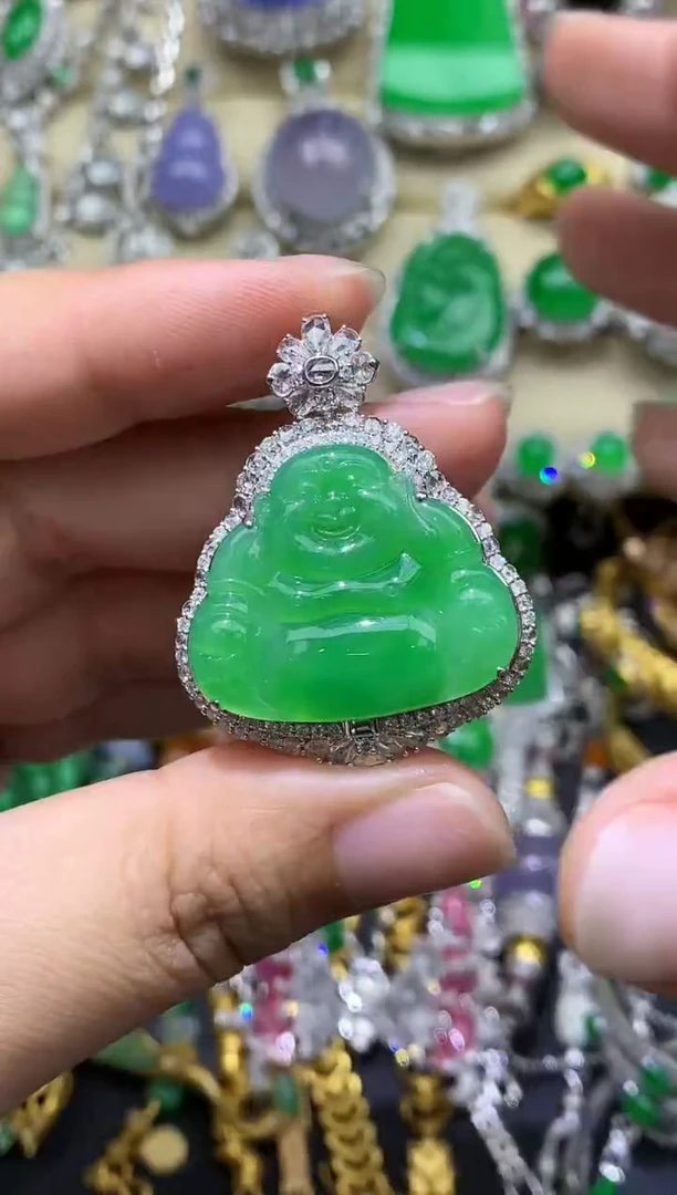 翡翠18K金镶嵌颈饰674-春日珠宝