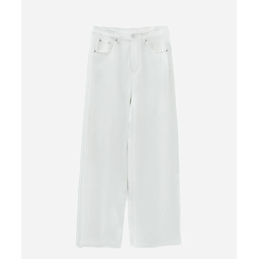 AM WEEKEND新款莱赛尔休闲宽松高腰白色牛仔裤百搭时尚DE2500116