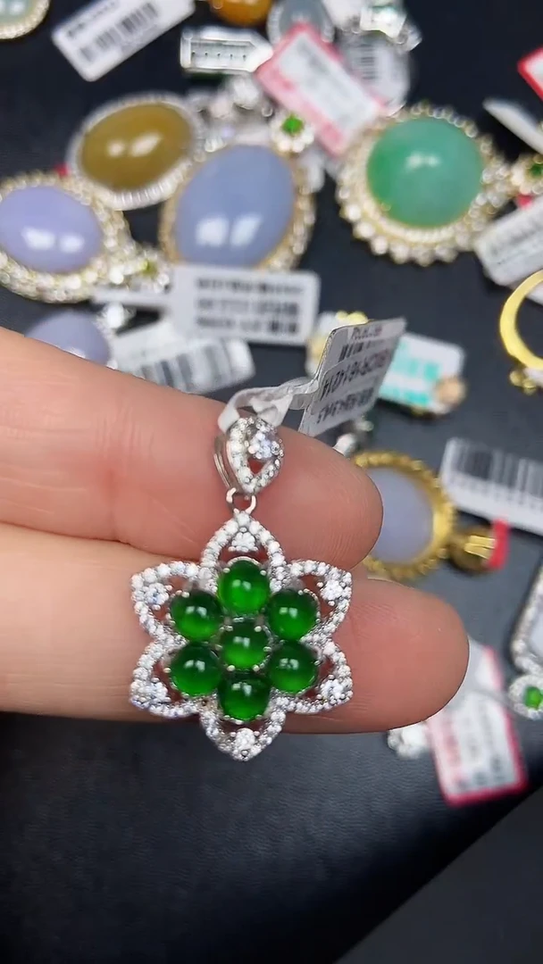 银S925镶嵌戒指翡翠2940