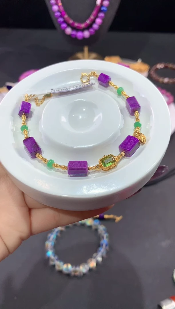 苏纪石（舒俱来）18K金镶嵌.手链