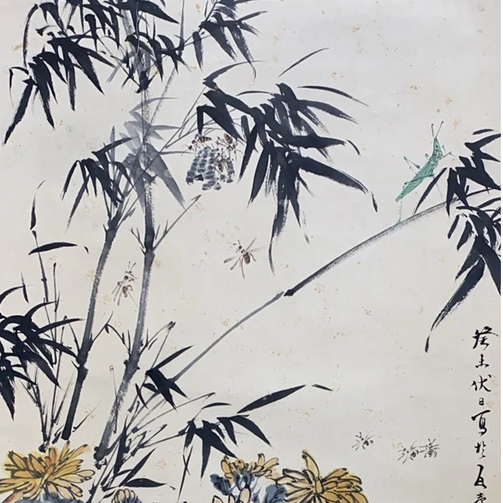 DY4516王先生 花鸟 纸本105*46 2087