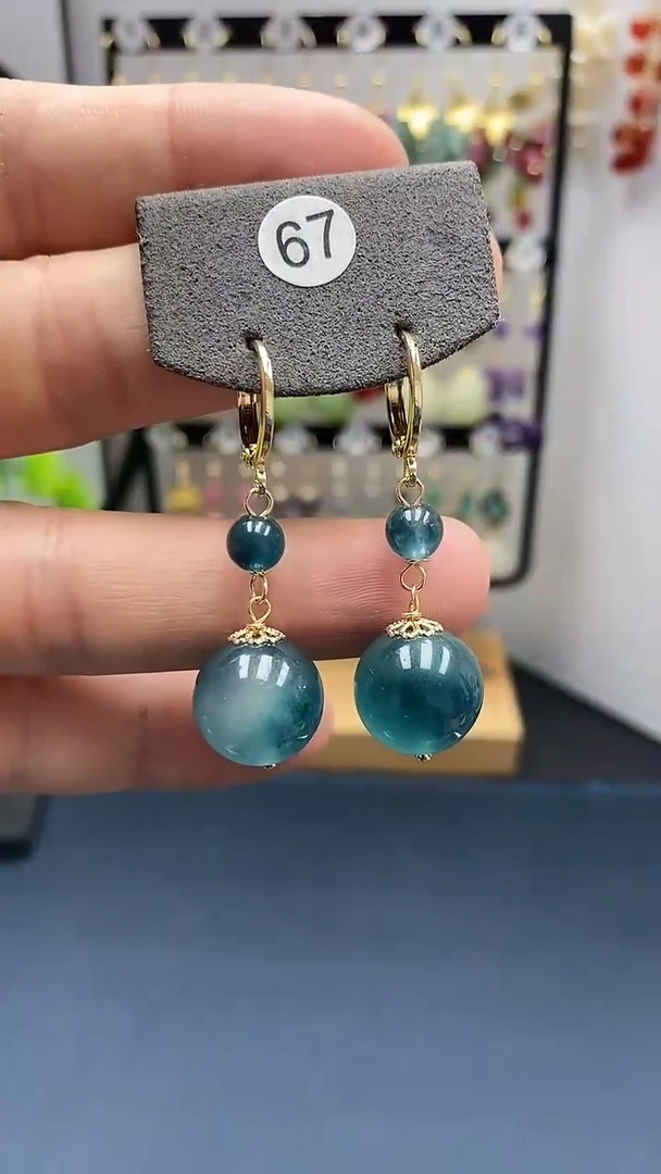 【闪购商品】翡翠耳饰银S925镀金镶嵌尺寸14mm耳扣99