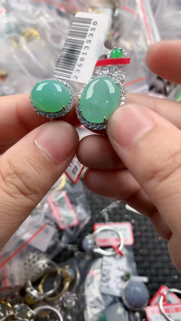 银S925镶嵌戒指翡翠888888 5