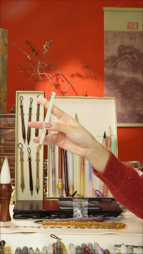 379号闪孤品高货毛笔链接 清水试笔 蘸墨不退