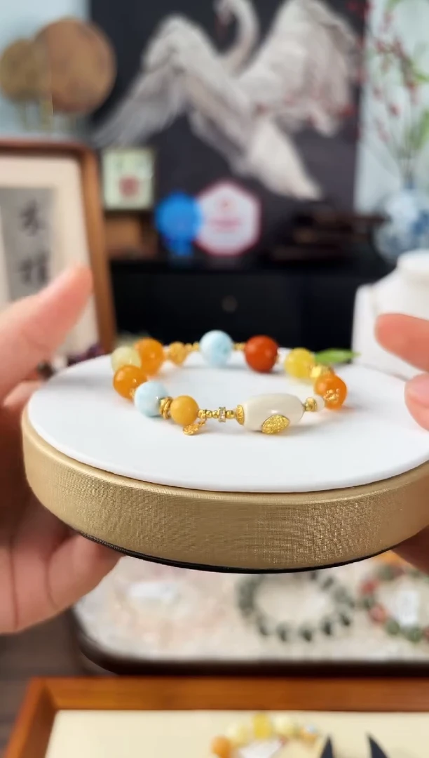 手串蜜蜡银S925镶嵌MJJZBQS4271蜜蜡手链原创设计多样性发一·（2）