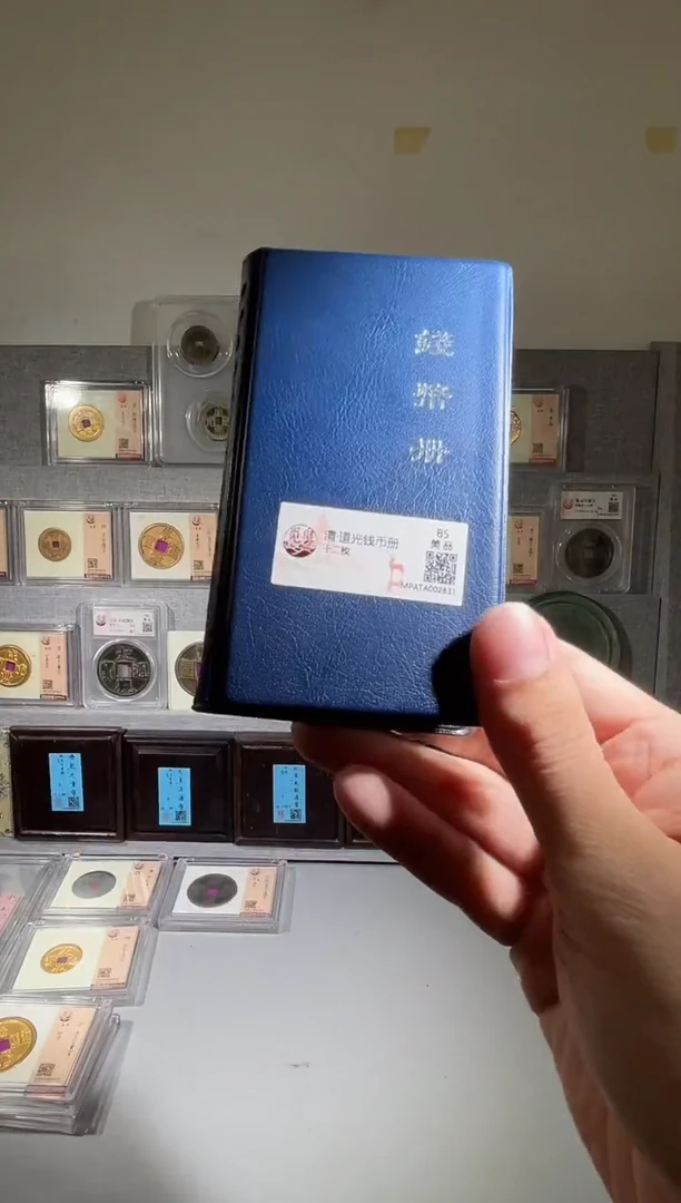 铜觅泉评级 道光钱币册12枚装一本