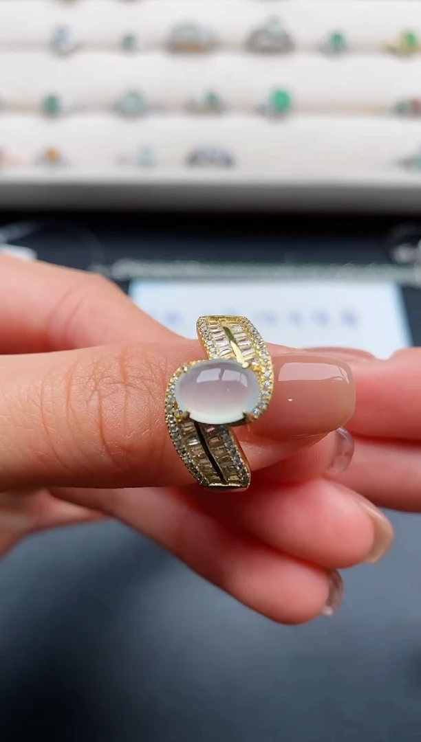 银S925镶嵌戒指翡翠777777777+9