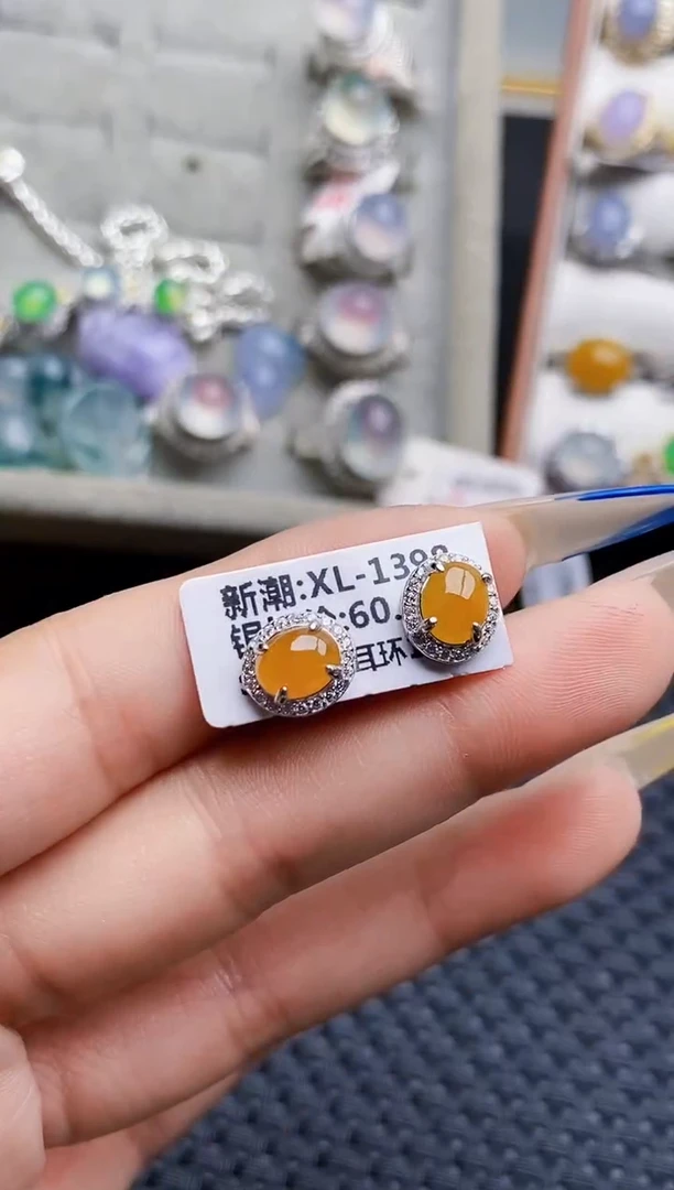 银S925镶嵌戒指翡翠0745